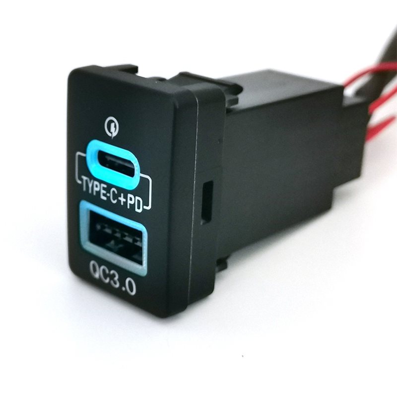 Blue Light Car TYPE-C QC3.0 US - Phone Accessories Types ulasan dan harga